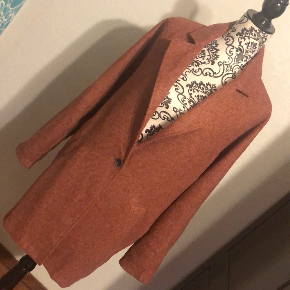Rust  Colored Light weight Over Coat/ Jacket. Size Medium